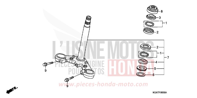 LENKSCHAFT von CG125 TITAN ES FORCE SILVER METALLIC (NH411) von 2004